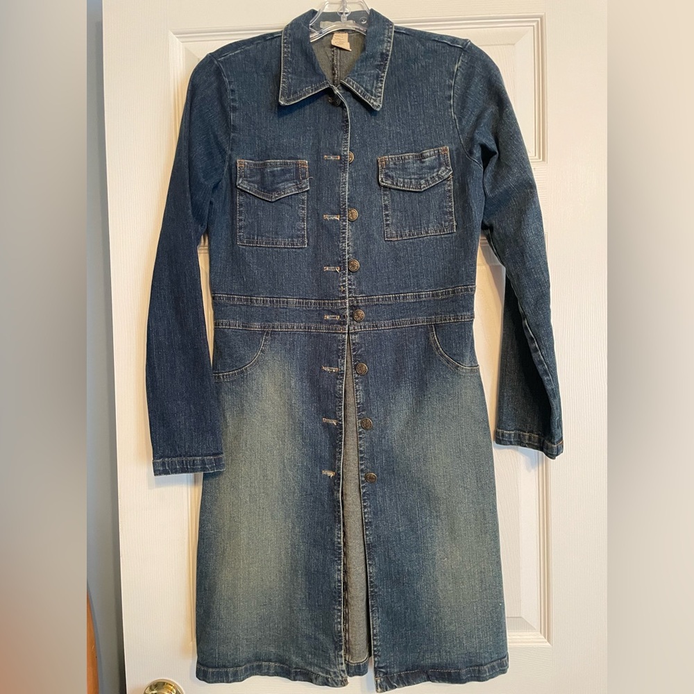 Denim Long Sleeve Denim Duster/Dress